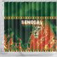 Senegal Football Shower Curtain Fiery Lion Halftone Mix Gradient Map Style