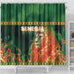 Senegal Football Shower Curtain Fiery Lion Halftone Mix Gradient Map Style