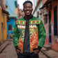 Custom Senegal Football Sleeve Zip Bomber Jacket Fiery Lion Halftone Mix Gradient Map Style