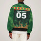 Custom Senegal Football Sleeve Zip Bomber Jacket Fiery Lion Halftone Mix Gradient Map Style