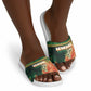 Senegal Football Slide Sandals Fiery Lion Halftone Mix Gradient Map Style