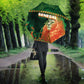 Senegal Football Umbrella Fiery Lion Halftone Mix Gradient Map Style