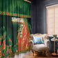 Senegal Football Window Curtain Fiery Lion Halftone Mix Gradient Map Style