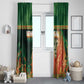 Senegal Football Window Curtain Fiery Lion Halftone Mix Gradient Map Style