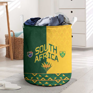 South Africa Football Laundry Basket Diamond Protea Flower Symmetrical Style