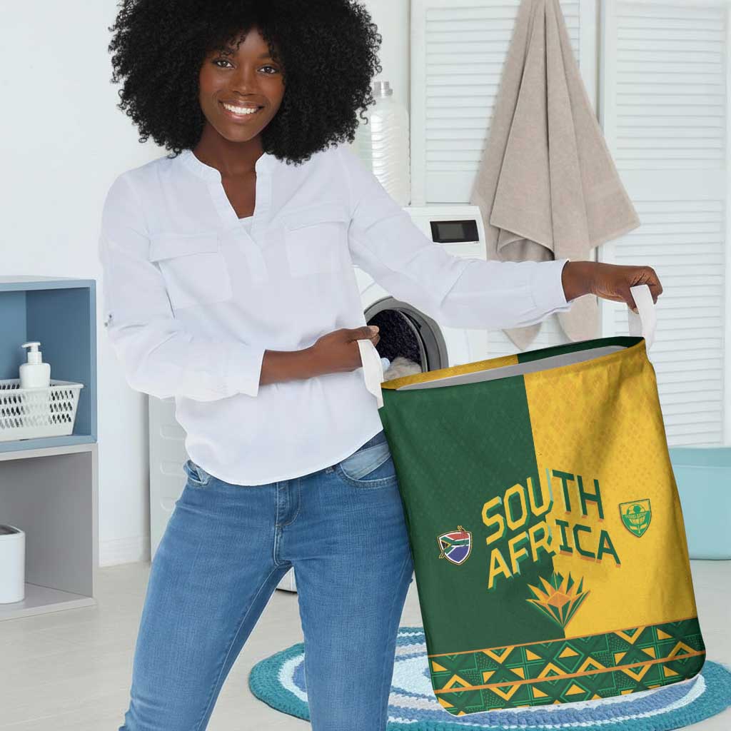South Africa Football Laundry Basket Diamond Protea Flower Symmetrical Style