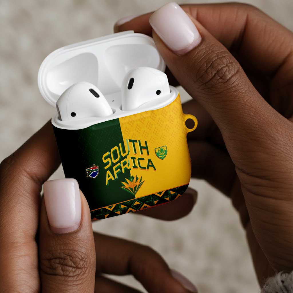 South Africa Football AirPods Case Diamond Protea Flower Symmetrical Style