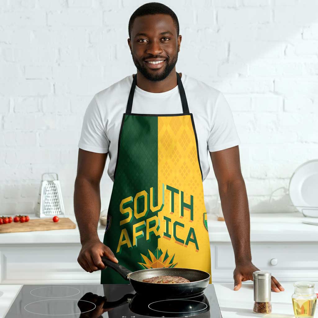 South Africa Football Apron Diamond Protea Flower Symmetrical Style