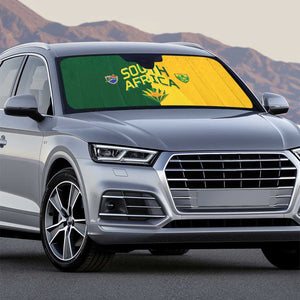 South Africa Football Auto Sun Shade Diamond Protea Flower Symmetrical Style
