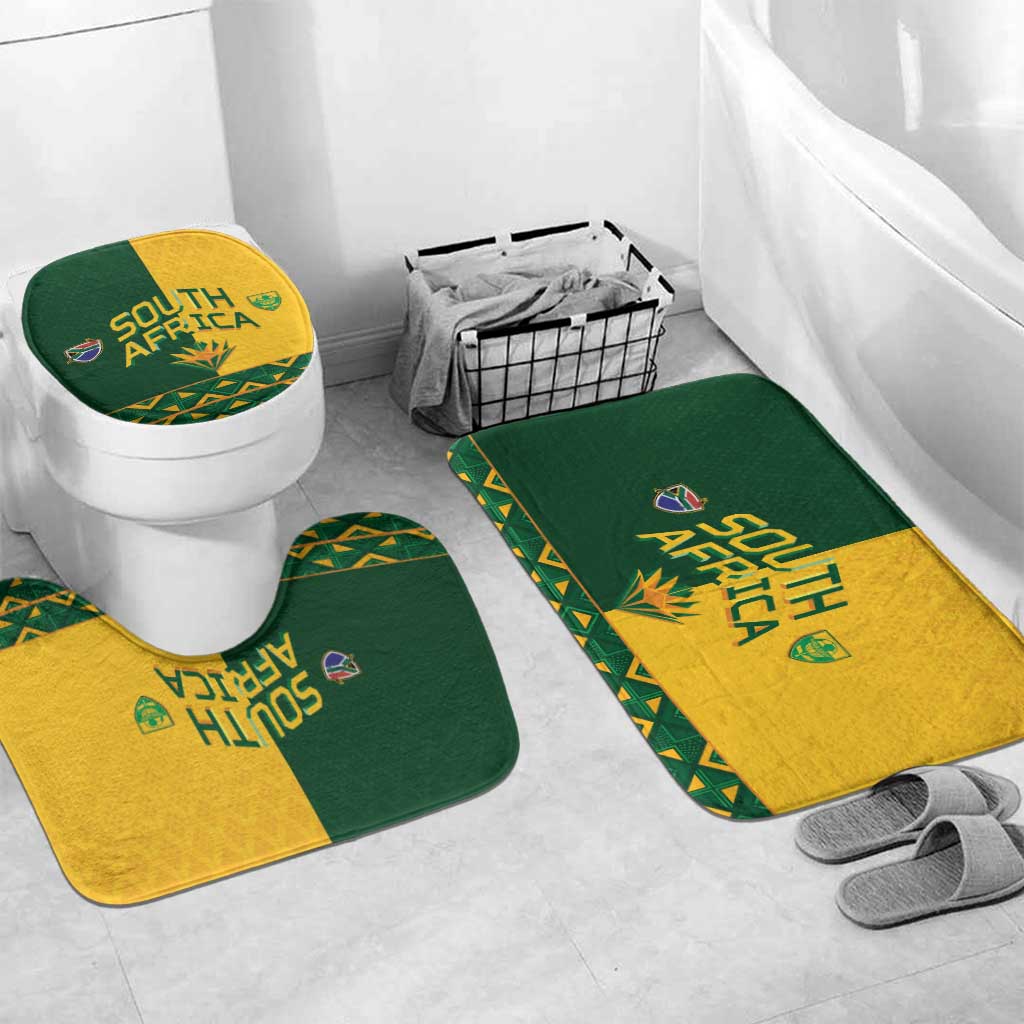 South Africa Football Bathroom Set Diamond Protea Flower Symmetrical Style