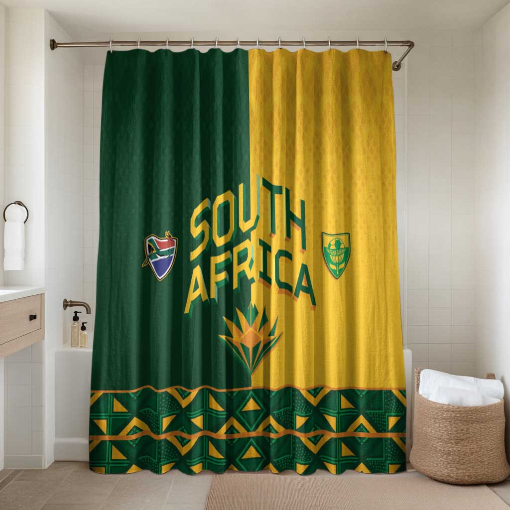 South Africa Football Bathroom Set Diamond Protea Flower Symmetrical Style