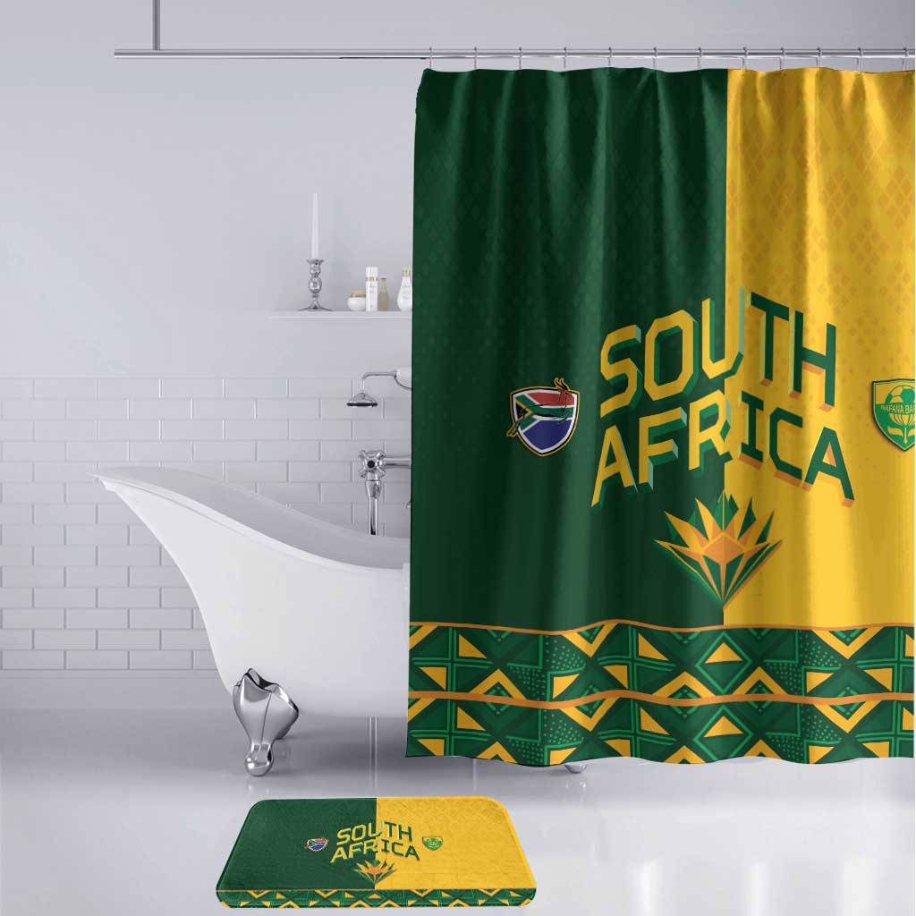 South Africa Football Bathroom Set Diamond Protea Flower Symmetrical Style