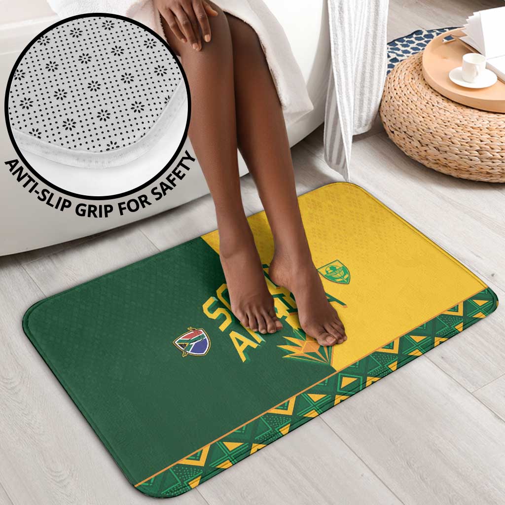 South Africa Football Bathroom Set Diamond Protea Flower Symmetrical Style