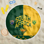 South Africa Football Beach Blanket Diamond Protea Flower Symmetrical Style