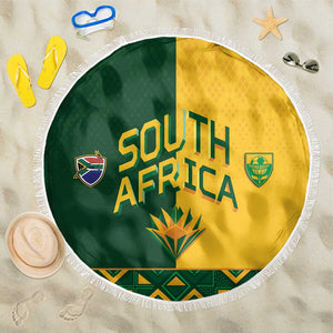 South Africa Football Beach Blanket Diamond Protea Flower Symmetrical Style