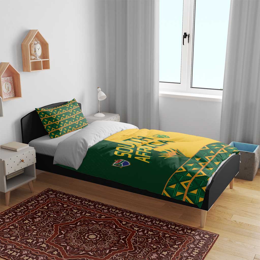 South Africa Football Bedding Set Diamond Protea Flower Symmetrical Style