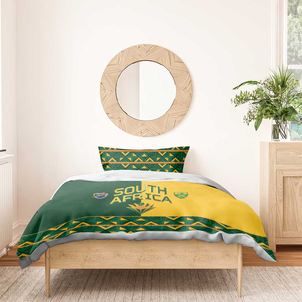 South Africa Football Bedding Set Diamond Protea Flower Symmetrical Style