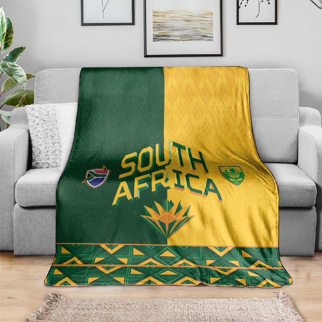 South Africa Football Blanket Diamond Protea Flower Symmetrical Style