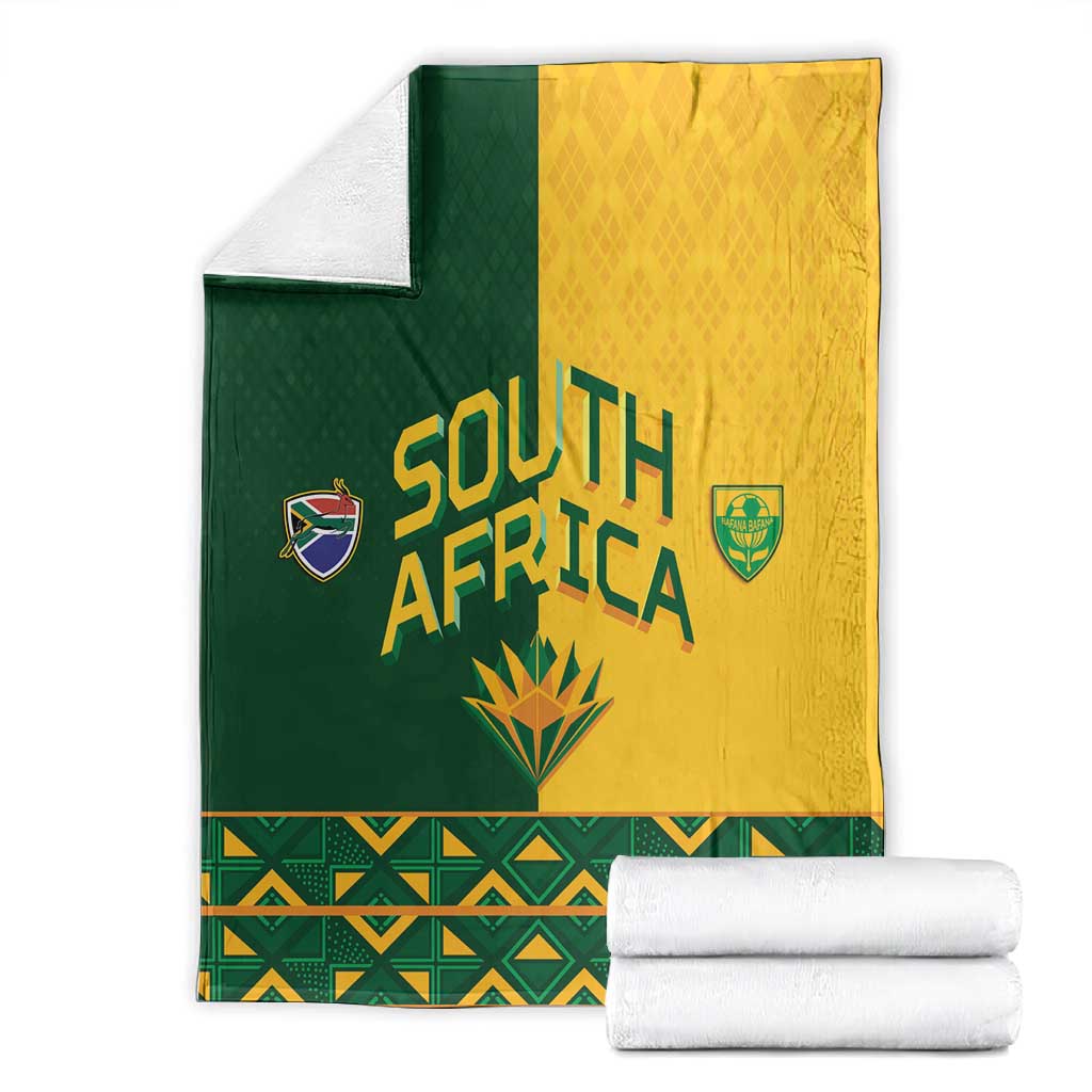 South Africa Football Blanket Diamond Protea Flower Symmetrical Style