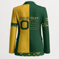 Custom South Africa Football Blazer Diamond Protea Flower Symmetrical Style