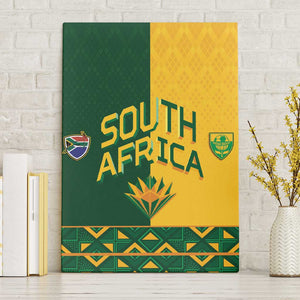South Africa Football Canvas Wall Art Diamond Protea Flower Symmetrical Style