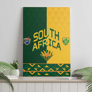 South Africa Football Canvas Wall Art Diamond Protea Flower Symmetrical Style