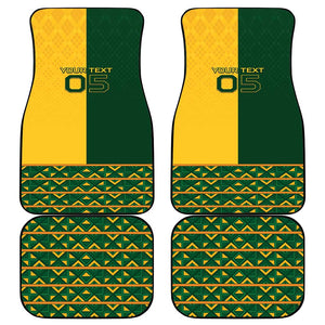Custom South Africa Football Car Mats Diamond Protea Flower Symmetrical Style