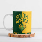 Custom South Africa Football Ceramic Mug Diamond Protea Flower Symmetrical Style