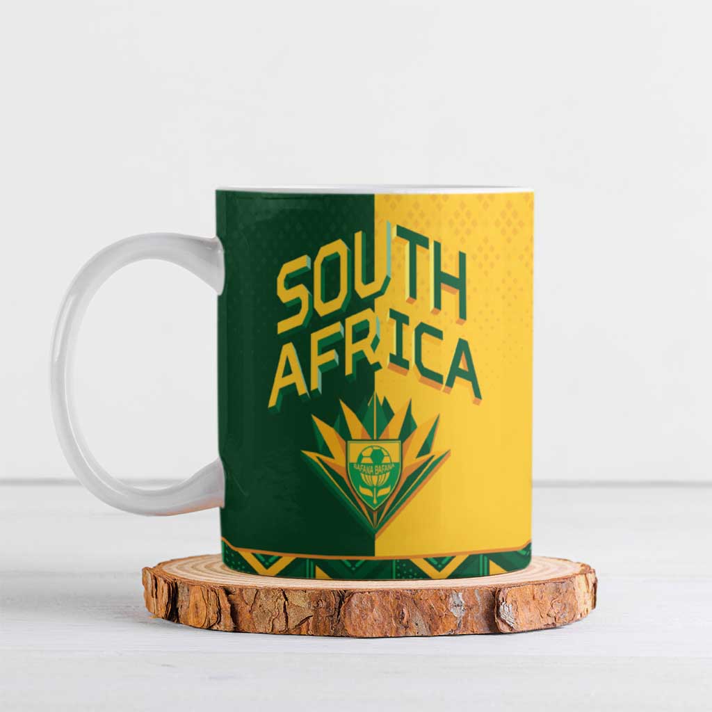 Custom South Africa Football Ceramic Mug Diamond Protea Flower Symmetrical Style