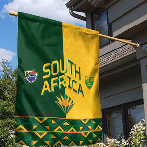 South Africa Football Garden Flag Diamond Protea Flower Symmetrical Style