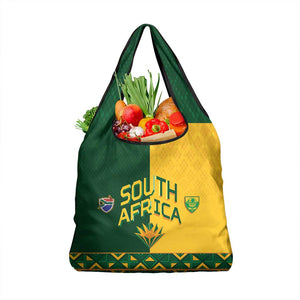 South Africa Football Grocery Bag Diamond Protea Flower Symmetrical Style