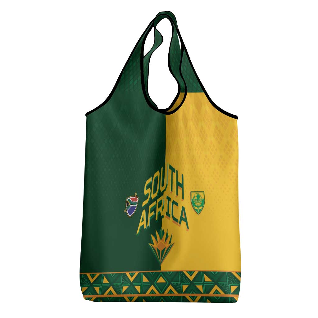 South Africa Football Grocery Bag Diamond Protea Flower Symmetrical Style