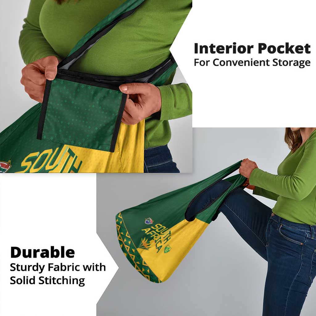 South Africa Football Grocery Bag Diamond Protea Flower Symmetrical Style