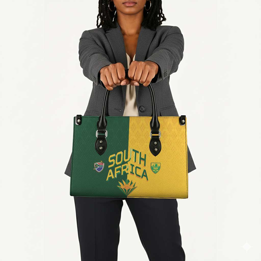 South Africa Football Leather Bag Diamond Protea Flower Symmetrical Style