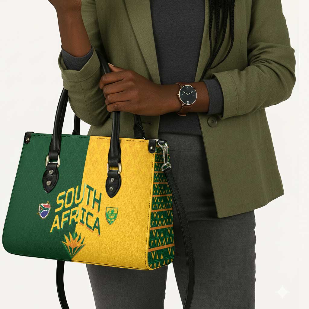 South Africa Football Leather Bag Diamond Protea Flower Symmetrical Style
