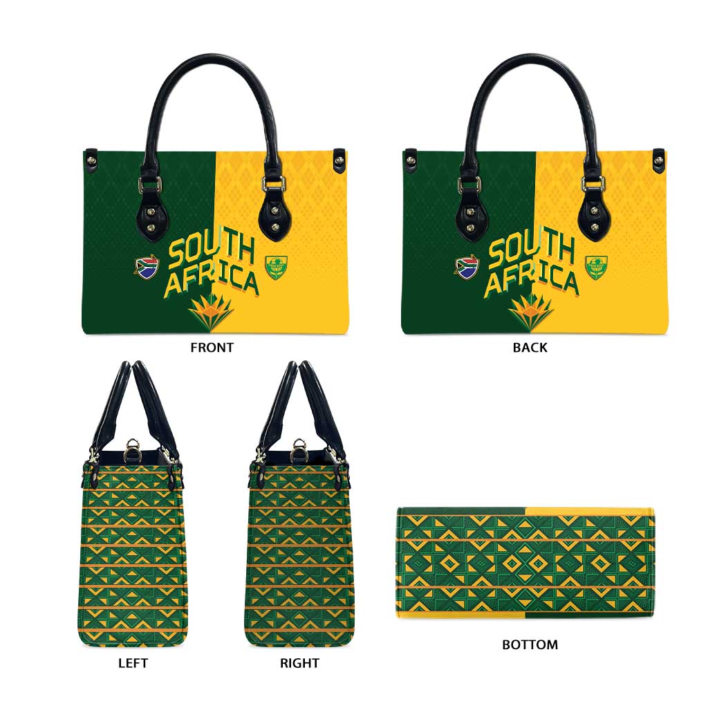 South Africa Football Leather Bag Diamond Protea Flower Symmetrical Style