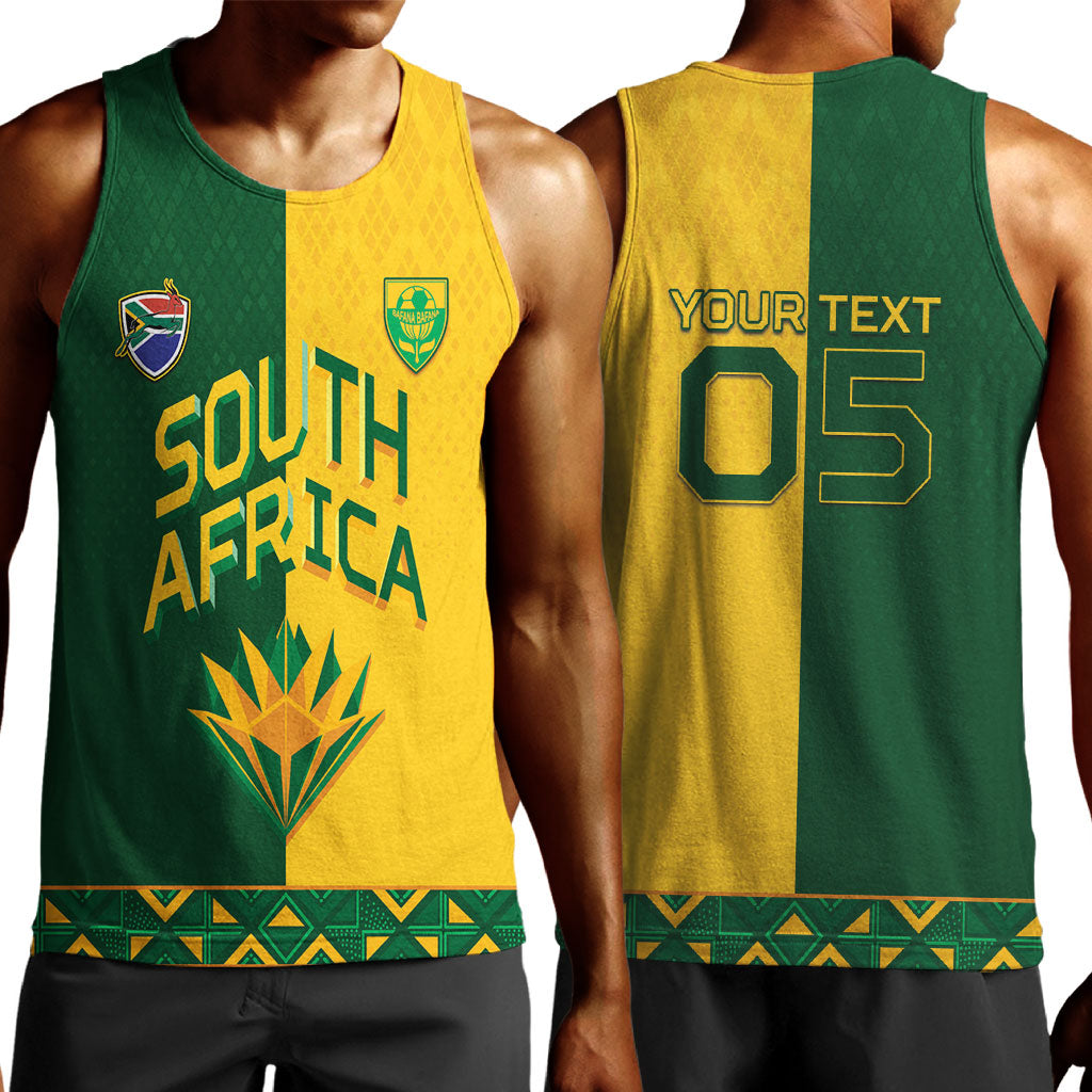 Custom South Africa Football Men Tank Top Diamond Protea Flower Symmetrical Style