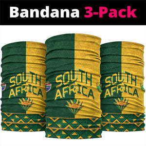 South Africa Football Neck Gaiter Diamond Protea Flower Symmetrical Style