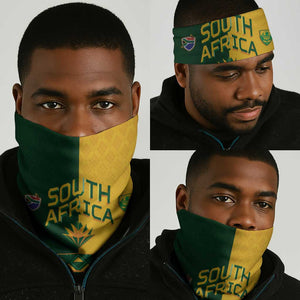 South Africa Football Neck Gaiter Diamond Protea Flower Symmetrical Style