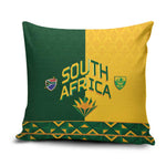 South Africa Football Pillow Cover Diamond Protea Flower Symmetrical Style