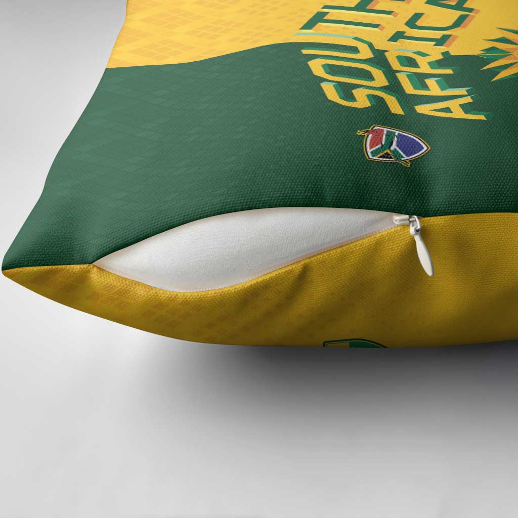 South Africa Football Pillow Cover Diamond Protea Flower Symmetrical Style