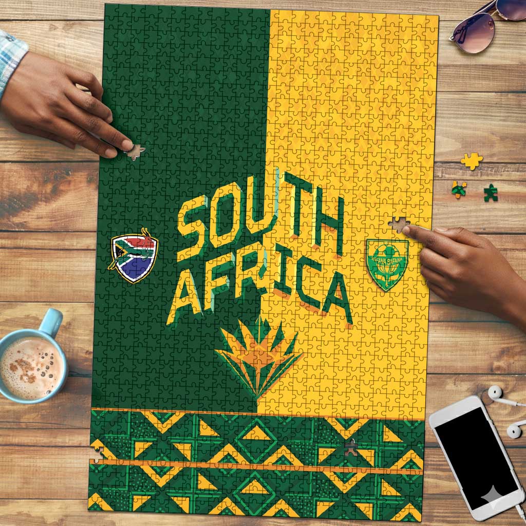 South Africa Football Puzzle Diamond Protea Flower Symmetrical Style
