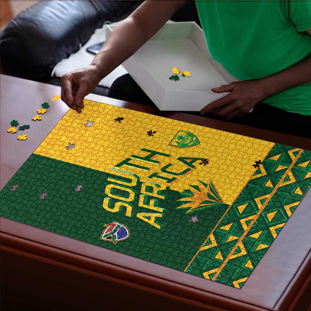 South Africa Football Puzzle Diamond Protea Flower Symmetrical Style