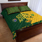 South Africa Football Quilt Bed Set Diamond Protea Flower Symmetrical Style