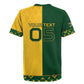 Custom South Africa Football Rugby Jersey Diamond Protea Flower Symmetrical Style