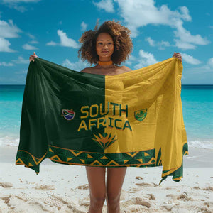 South Africa Football Sarong Diamond Protea Flower Symmetrical Style