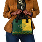 South Africa Football Shoulder Handbag Diamond Protea Flower Symmetrical Style