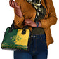 South Africa Football Shoulder Handbag Diamond Protea Flower Symmetrical Style