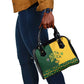 South Africa Football Shoulder Handbag Diamond Protea Flower Symmetrical Style