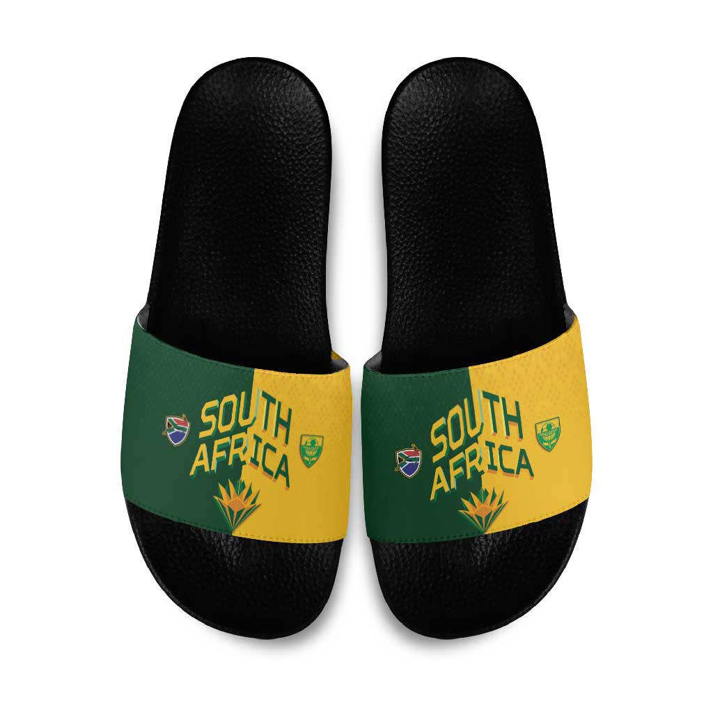 South Africa Football Slide Sandals Diamond Protea Flower Symmetrical Style